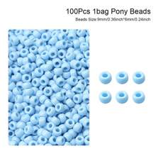 100/200pcs Acrylic Pony Beads Multicolor Plastic Bucket Beads For Jewelry Making DIY Braid Bracelet Necklace Pendant