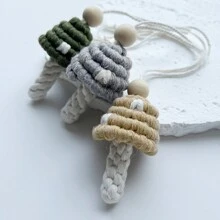 1 szt. Boho Style Makrama Grzyb Dekoracja, Ręcznie Tkany Mały Grzyb Wiszący Ornament, Dekoracja Samochodowa