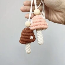 1 szt. Boho Style Makrama Grzyb Dekoracja, Ręcznie Tkany Mały Grzyb Wiszący Ornament, Dekoracja Samochodowa