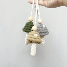 1 szt. Boho Style Makrama Grzyb Dekoracja, Ręcznie Tkany Mały Grzyb Wiszący Ornament, Dekoracja Samochodowa