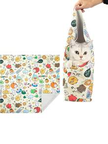 Cat Grooming Bag, Cat Wash Bag For Clipping Nails To Prevent Escape, Cat Wrap To Prevent Cat Scratches, Hook And Loop Design
