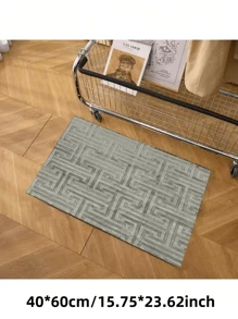 1 件矩形水晶天鹅绒地毯，迷宫复古图案大地毯，客厅沙发茶几地毯，卧室墙到墙豪华家用地垫 - 彩色 - 查看 15