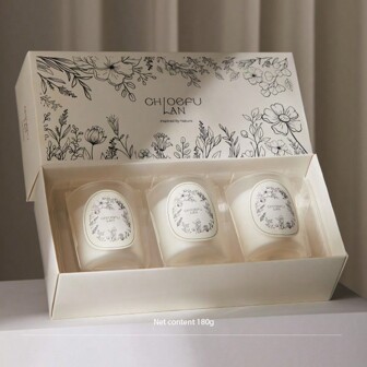 3盒/1件创意沙杯蜡烛盒，香薰蜡烛，采用天然大豆蜡制成，多种香味供您选择。纯天然植物香氛，花果香调，适合送给女朋友、礼物、母亲节、女生、情人节礼物