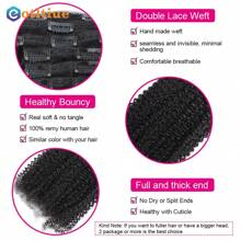 BINF Eotltiue 4B 4C Afro Kinky Curly Clip In Human Hair Extensions 100% Brazilian Virgin Human Hair Natural Black Clip Ins Afro Curly Bundle Natural Black - Natural Black - 查看 3