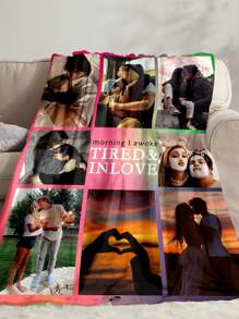 1pc Customized Photo Blanket , Personalized Photo Blanket , Personalized Photo Memory Blanket, Blanket Use For Bedding/Sofa/Indoor/Outdoor, Customized Christmas Gifts ,Friend Gift, Children Gift ,Family Gift, Birthday Gifts, Wedding Gifts, Gift For Friend, Gift For Her,Gift For Girlfriend, Gift For Mom/Dad