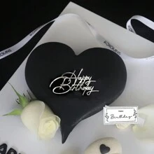 3PCS Silvery Happy Birthday Cake Topper, Acrylic Birthday Party Decoration - Multicolor - View 1