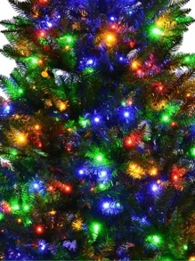 Serie Navideña de 200 Focos LEDs de 10 Metros con Luz Multicolor 8 Modelos de Iluminación  Ideal para Árbol de Navidad Acompañado de Esferas Navideñas Guirnalda Serie Lineal - Tipo de Enchufe B USA (110-127V) - Ver 9