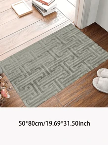1 件矩形水晶天鹅绒地毯，迷宫复古图案大地毯，客厅沙发茶几地毯，卧室墙到墙豪华家用地垫 - 彩色 - 查看 4