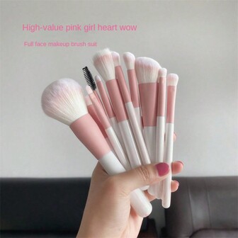 12 piezas Juego de brochas de maquillaje profesionales ultra suaves y portátiles con 13 tipos de funciones para base, rubor, sombra de ojos, herramientas de maquillaje adecuadas para uso doméstico y regalos de vacaciones, regalo perfecto para el Día de San Valentín