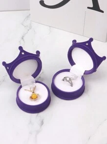 1 pieza/2 piezas/6 piezas Caja de anillo con corona y caja de regalo de collar de anillo, de vuelta a la escuela - Rosa - Ver 5