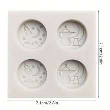 1pc Festival Moon & Arabic Text Silicone Mold, Suitable For Cake, Chocolate And Soap - DIY Baking Tool, - Multicolor - View 5