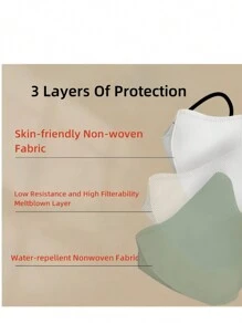 10pcs/200pcs 3D Face Mask, High-Quality Disposable Dust-Proof Breathable Mask, Flattering Design For Women
