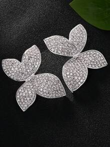 2 件优雅奢华花朵不对称耳环，适合女性日常佩戴