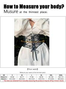 1pc Women's Renaissance Accessory Dark Gothic Transparent Lace Waist Belt, Suitable For Halloween Party Or Daily Outfit - Black - View 10