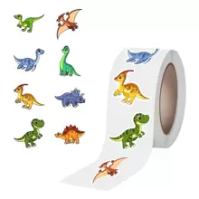 500pcs Cartoon Dinosaur Hand Account Graffiti Decoration Stickers Mobile Computer Diary Envelope Small Business Sealing Stickers - Multicolor - View 9