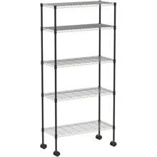 Wire Shelving Unit Metal Shelf With 5 Tier Casters Adjustable Layer Rack Strong - 1 - View 8