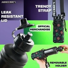 Minecraft Water Bottle & Holder - Black - View 3