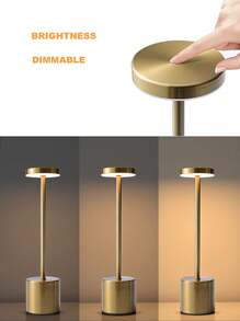 1 PC Wireless Table Lamp Touch Switch Table Lamp Type C 5V Rechargeable 3 In 1 Light Colors Dimmable Brightness Table Lamp For Office Study Bedroom Living Room