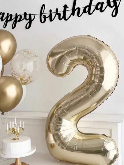 Mtrong Te 40inch 0-9 Champagne Gold Number Foil Balloons Birthday Anniversary Valentine's Day Party Decorations Helium Air Globos