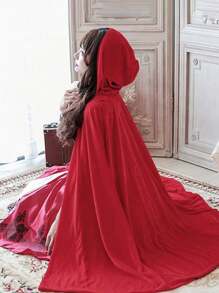 1 件派对装扮秀绒连帽斗篷适合各种节日角色扮演装扮派对表演道具万圣节