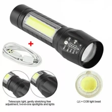 NetHong 2x High Power USB Rechargeable 1200000LM LED Flashlight Super Bright Torch Light - Black - View 6