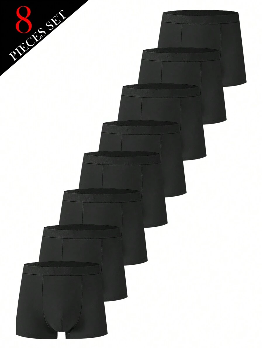 8 条装男士内裤高弹力透气男式平角基本款平角短裤时尚礼物大码内衣男士三角裤