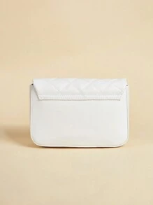 1 pieza Bolso de hombro tipo mensajero cuadrado repujado en rombos simple, adecuado para uso diario, fiestas, viajes, como regalo de cumpleaños