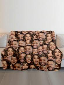 1pc Customized Photo Blanket , Personalized Photo Blanket , Personalized Photo Memory Blanket, Blanket Use For Bedding/Sofa/Indoor/Outdoor, Customized Christmas Gifts ,Friend Gift, Family Gift, Birthday Gifts, Wedding Gifts, Gift For Friend, Gift For Her,Gift For Girlfriend, Gift For Mom/Dad - Style 1 - View 4