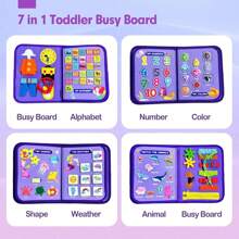 1 Stück Montessori Frühpädagogisches Lernspielzeug, sensorisches Aktivitätsentwicklungsboard für Kleinkinder, Vorschul Stille Buch Beschäftigungsboard Tasche, mit Malboard [Verfügt über Kindergeftifikat]