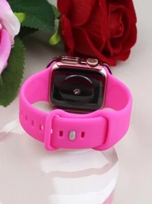 Tương thích với bộ dây đeo và vỏ đồng hồ Apple Bộ kết hợp thời trang, thể thao, mềm mại và thoải mái Khóa đinh tán Dây đeo silicon + Vỏ máy tính chống rơi và chống trầy xước đính đá sáng bóng có tích hợp màng kính cường lực Tương thích với Apple Watch 38/40/41/42/44/45/46/49mm Vỏ dây đeo thay thế Tương thích với Apple Watch Series Ultra/11/10/9/8/7/6/5/4/3/Se dành cho nữ - Búp bê barbie màu hồng - Xem 5