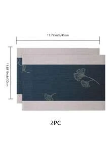 1/2/4 件 PVC 餐垫、可洗聚氯乙烯桌垫、防滑咖啡垫、耐热编织 PVC 厨房桌垫 - 藍色 - 查看 4