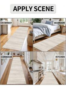 1pc Tapete cinza claro, estilo minimalista moderno, tapete de canal, tapete de corredor, tapete de quarto, tapete de sala de estar, tapete de cozinha, tapete de veludo cristal, 850g/m²0,8cm de espessura antiderrapante lavável e lavável à máquina, decorando a casa em todas as estações, vem com adesivos antiderrapantes grátis