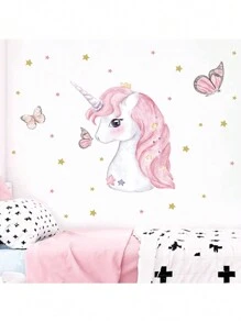 1pc Cartoon Style Themed Wall Decal Stickers, Self-Adhesive Wallpaper Decoration For Living Room & Bedroom - Multicolor - View 10