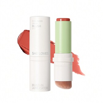  SHELOVES 腮红棒，内置腮红刷的奶油腮红棒，女士粉色腮红，玫瑰腮红，二合一奶油腮红，色彩梦幻，妆效优雅明亮，05 珊瑚红，7g