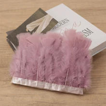 1 yarda de Ribete de tela con plumas de pavo totalmente emplumadas de estilo clásico, accesorio DIY hecho a mano y colorido para decoración de Halloween, fiesta festiva, boda, disfraz de baile, bolso, tocado, decoración de manga