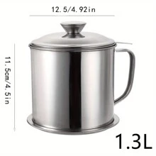 1 cái nồi lọc dầu bằng thép không gỉ - Bạc - Xem 5