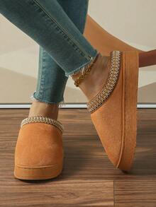 Pantoufles unisexes décontractées et confortables - Semelle en mousse à mémoire de forme, doublure en tissu chaud, design de tige piqué, semelle antidérapante, chaussons d'intérieur faciles à enfiler, convenant à toutes les saisons