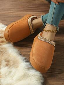 Pantoufles unisexes décontractées et confortables - Semelle en mousse à mémoire de forme, doublure en tissu chaud, design de tige piqué, semelle antidérapante, chaussons d'intérieur faciles à enfiler, convenant à toutes les saisons