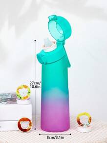 1pc Gradient Water Bottle With Flavor Pods, With One Random Flavour Pods Scented, 0 Sugar 0 Calorie Water Cup Drinks Bottles With Straw For Outdoor, Leak-Proof Cup For Gym, Running, Sports Water Cup Suitable For Outdoor Sports