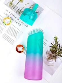 1pc Gradient Water Bottle With Flavor Pods, With One Random Flavour Pods Scented, 0 Sugar 0 Calorie Water Cup Drinks Bottles With Straw For Outdoor, Leak-Proof Cup For Gym, Running, Sports Water Cup Suitable For Outdoor Sports