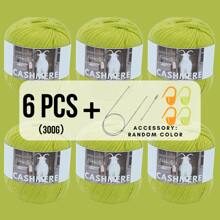 6 Balls 300g Soft Skin-Friendly Cashmere Yarn (50g*6, 65% Cashmere; 25% Acrylic; 10% Rayon), Suitable For Knitting Sweaters, Coats, Shawls, Hats, Comes With Knitting Tools - Stitch Markers, Yarn Needles - Multicolor - View 24