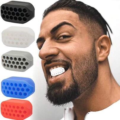 2 pièces Exerciseur de menton, entraîneur de muscles du visage, exerciseur de mâchoire en silicone, produits de beauté, de soins de la peau, de spa, d'auto-soins, d'outils de soins de la peau, de soins du visage, de fournitures d'esthéticienne, de massage, d'outil de massage du visage, de rouleau pour le visage