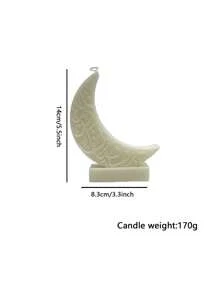 1pc Handmade Crescent Moon Shaped Candle Decor, Holiday Gift Idea, Indoor Deodorizer With Long-Lasting Fresh Fragrance Aromatherapy Candle, Suitable For Home Decor, Fireplace, Bedroom, Living Room, Centerpiece, Office, Rama, Winter, Festivals Rama E-I-D