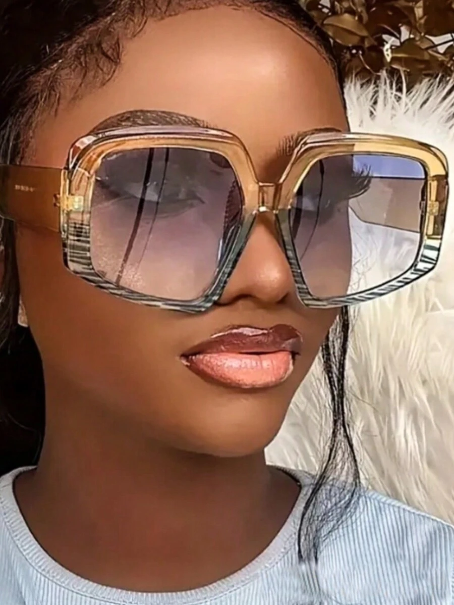 Kính thời trang gọng lớn không đối xứng mới, kính thời trang hiện đại phong cách cổ điển dành cho cả nam và nữ - Trà Leopard - Xem 1