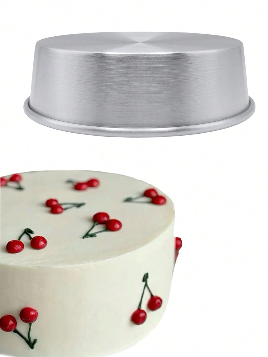 Molde Para Pastel Redondo 20 cm, Aluminio, Sartén para pastel con fondo redondo,  panque, pan de horno, Repostería. - Gris Claro - Ver 1