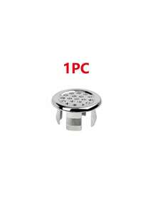 1/4/6pcs Set Of Plastic Bathroom Kitchen Sink, Replaceable Overflow Cover Ring Insert, Chrome Hole Circular Drainage Cover, Sink Accessories, Faucet Sink Cover, Sink, Plastic Electroplating Material, Kitchen And Bathroom Faucet Accessories, Anti Clogging Sewer Accessories, Floor Drain, Sink Decoration