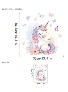 1pc Cartoon Style Themed Wall Decal Stickers, Self-Adhesive Wallpaper Decoration For Living Room & Bedroom - Multicolor - View 6