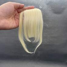 Toppers de cabelo para mulheres, topper de cabelo com capa 3D com franja, grampo de cabelo com cabelo ralo, toppers fofos de 10 polegadas, peças de cabelo para mulheres, grampo em franja (loiro misto ombré com raiz escura para loiro)