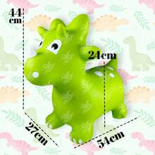 GRUPO CARNAVALLIA Montable Inflable Brinca Luz y Sonido Dinosaurio Triceratops - Verde - Ver 2