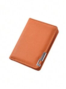 1pc Men's Short Wallet Iron Edge Men's Multi Card Slot Wallet Card Bag Credit Card Clip Double Fold Wallet Large Capacity Multi-Card Slots, Business Casual Style, Birthday Gift, Graduation Gift, Father's Day Gift